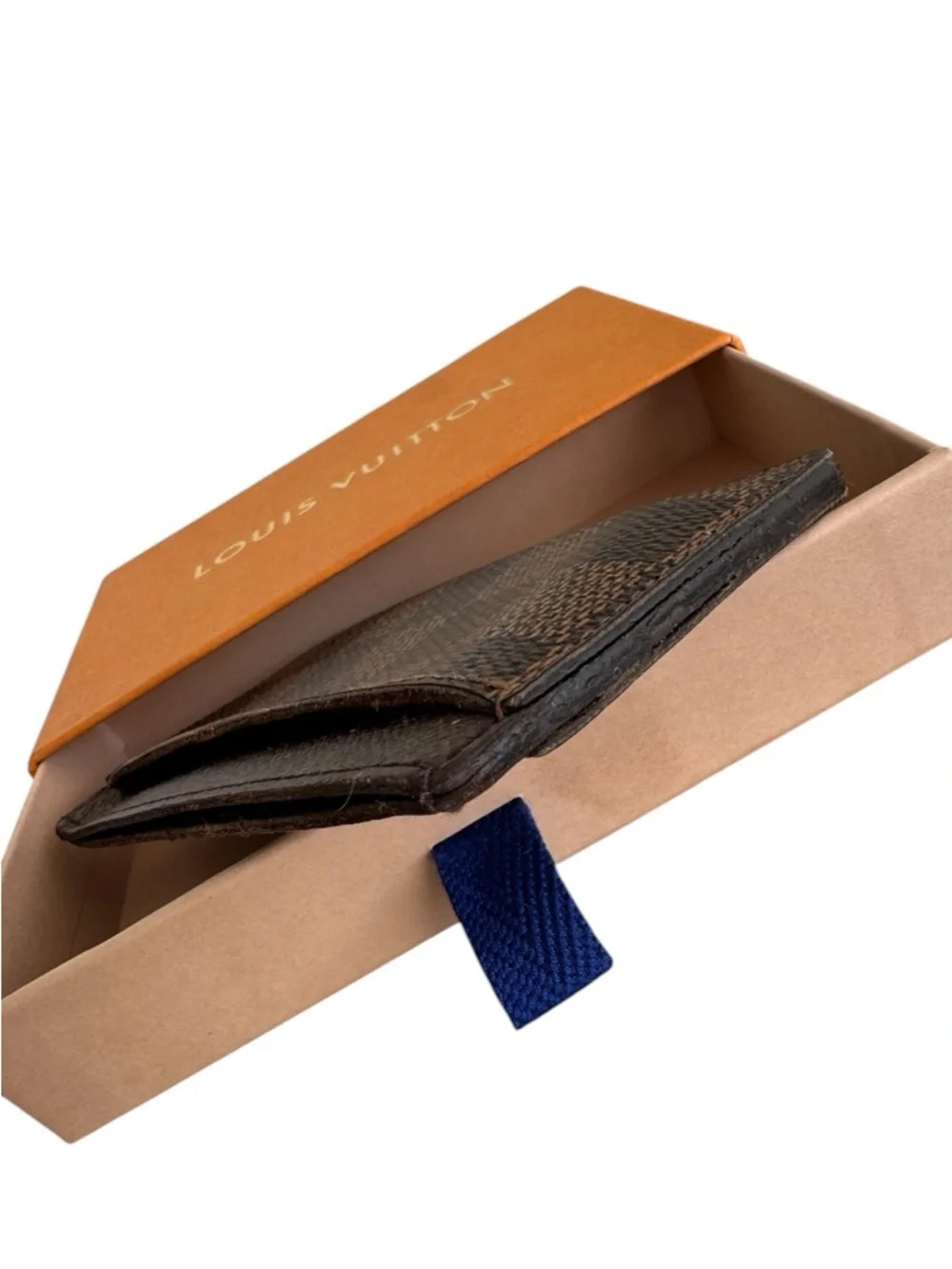 Louis Vuitton Damier Ebene Card Holder Wallet Brown Checkered Authentic - Picture 3 of 10